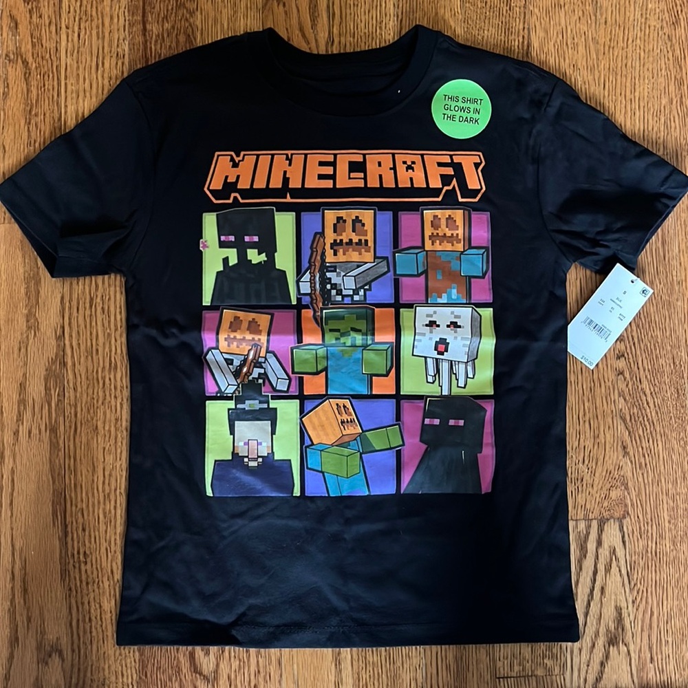 Minecraft glow in the dark Halloween shirt